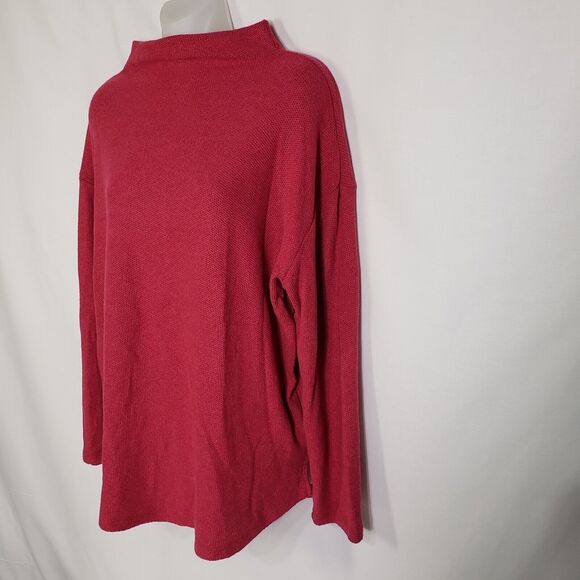 Old Navy Women Sweater Medium Relaxed Plush Boat Neck Deep Fuchsia Pink Pullover - Picture 4 of 9